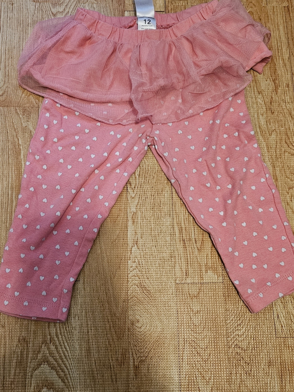 Carter's Pink Heart-Print Leggings with Tulle Skirt